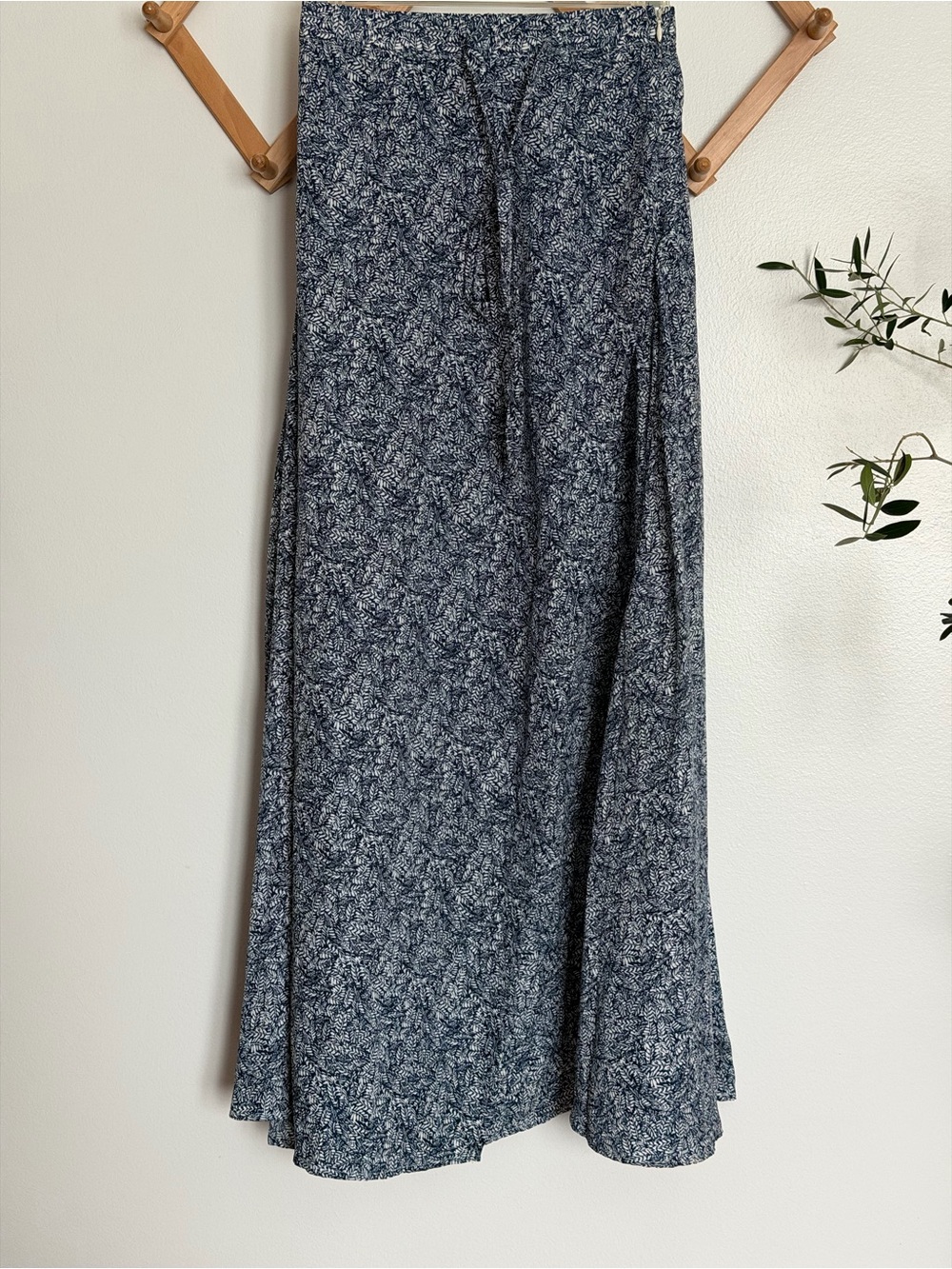 Tempest Navy Blue Print Wrap Maxi Skirt